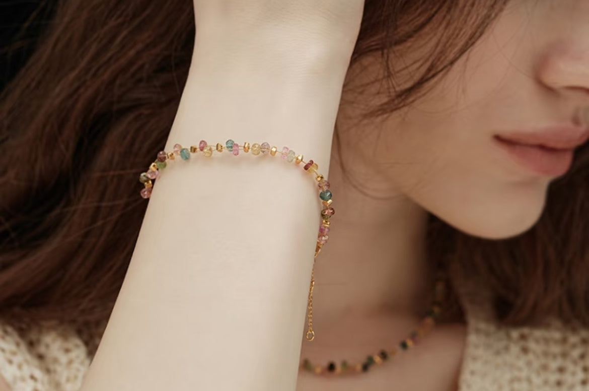 1番ーマルチカラービーズ ネックレス/ブレスレット